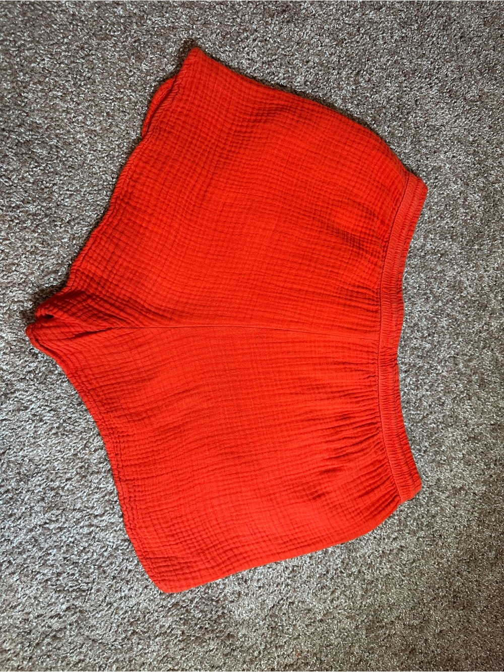 LOFT Red Waffle Drawstring Shorts - Picture 8 of 10